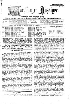 Würzburger Anzeiger. Mittagsblatt (Neue Würzburger Zeitung) Samstag 30. November 1867