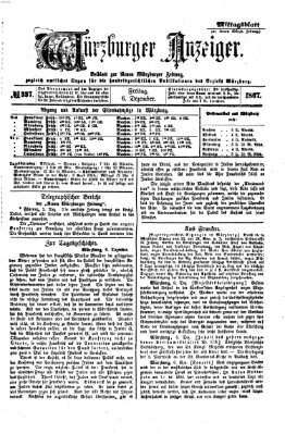 Würzburger Anzeiger. Mittagsblatt (Neue Würzburger Zeitung) Freitag 6. Dezember 1867