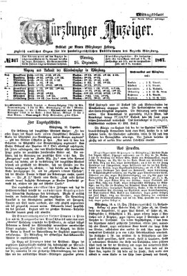 Würzburger Anzeiger. Mittagsblatt (Neue Würzburger Zeitung) Montag 16. Dezember 1867