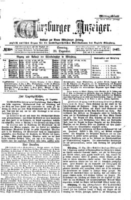 Würzburger Anzeiger. Mittagsblatt (Neue Würzburger Zeitung) Samstag 28. Dezember 1867