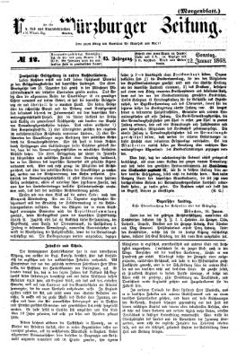 Neue Würzburger Zeitung. Morgenblatt (Neue Würzburger Zeitung) Sonntag 12. Januar 1868