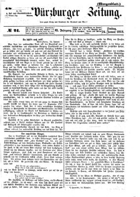 Neue Würzburger Zeitung. Morgenblatt (Neue Würzburger Zeitung) Freitag 24. Januar 1868