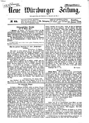 Neue Würzburger Zeitung. Morgenblatt (Neue Würzburger Zeitung) Samstag 25. Januar 1868