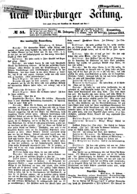 Neue Würzburger Zeitung. Morgenblatt (Neue Würzburger Zeitung) Donnerstag 20. Februar 1868