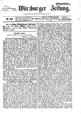 Neue Würzburger Zeitung. Morgenblatt (Neue Würzburger Zeitung) Freitag 21. Februar 1868