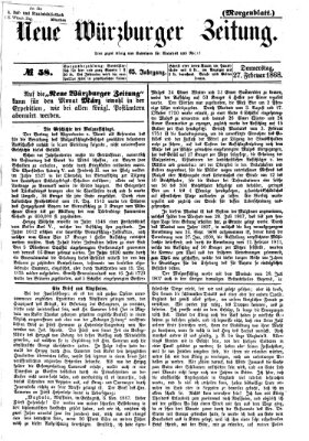 Neue Würzburger Zeitung. Morgenblatt (Neue Würzburger Zeitung) Donnerstag 27. Februar 1868