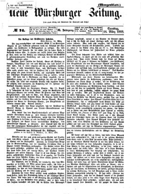 Neue Würzburger Zeitung. Morgenblatt (Neue Würzburger Zeitung) Samstag 14. März 1868