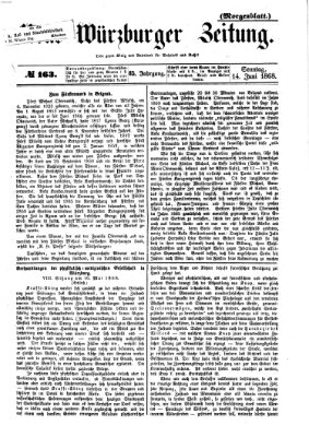 Neue Würzburger Zeitung. Morgenblatt (Neue Würzburger Zeitung) Sonntag 14. Juni 1868