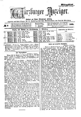 Würzburger Anzeiger. Mittagsblatt (Neue Würzburger Zeitung) Donnerstag 2. Januar 1868