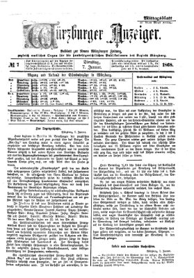 Würzburger Anzeiger. Mittagsblatt (Neue Würzburger Zeitung) Dienstag 7. Januar 1868