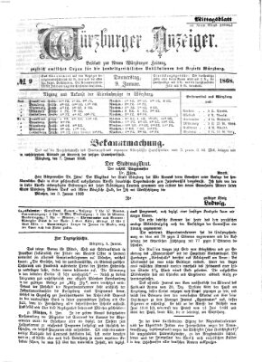 Würzburger Anzeiger. Mittagsblatt (Neue Würzburger Zeitung) Donnerstag 9. Januar 1868