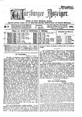 Würzburger Anzeiger. Mittagsblatt (Neue Würzburger Zeitung) Samstag 11. Januar 1868