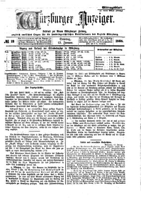 Würzburger Anzeiger. Mittagsblatt (Neue Würzburger Zeitung) Sonntag 12. Januar 1868