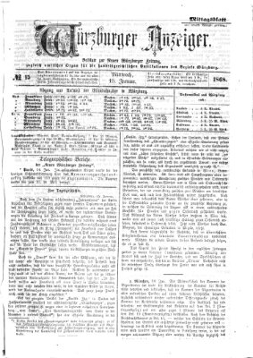 Würzburger Anzeiger. Mittagsblatt (Neue Würzburger Zeitung) Mittwoch 15. Januar 1868