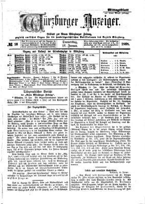 Würzburger Anzeiger. Mittagsblatt (Neue Würzburger Zeitung) Donnerstag 16. Januar 1868