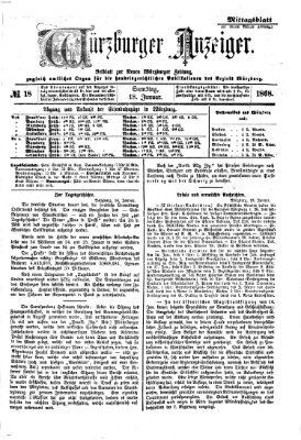 Würzburger Anzeiger. Mittagsblatt (Neue Würzburger Zeitung) Samstag 18. Januar 1868