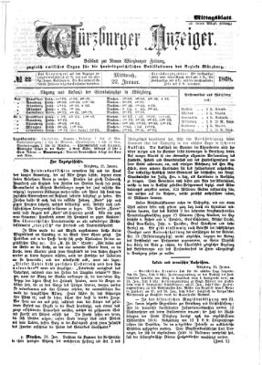 Würzburger Anzeiger. Mittagsblatt (Neue Würzburger Zeitung) Mittwoch 22. Januar 1868