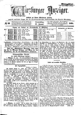 Würzburger Anzeiger. Mittagsblatt (Neue Würzburger Zeitung) Donnerstag 23. Januar 1868