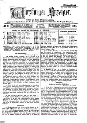 Würzburger Anzeiger. Mittagsblatt (Neue Würzburger Zeitung) Dienstag 28. Januar 1868