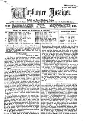 Würzburger Anzeiger. Mittagsblatt (Neue Würzburger Zeitung) Mittwoch 29. Januar 1868