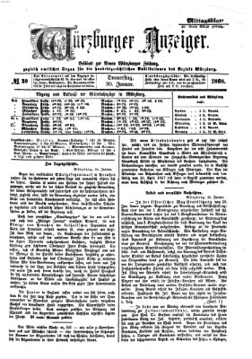 Würzburger Anzeiger. Mittagsblatt (Neue Würzburger Zeitung) Donnerstag 30. Januar 1868