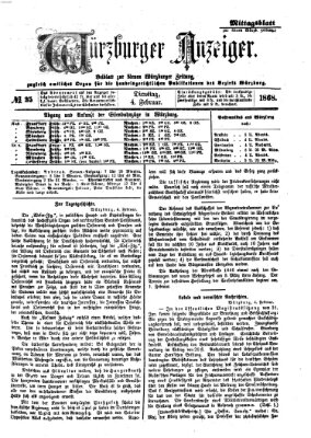 Würzburger Anzeiger. Mittagsblatt (Neue Würzburger Zeitung) Dienstag 4. Februar 1868