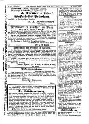 Würzburger Anzeiger. Mittagsblatt (Neue Würzburger Zeitung) Dienstag 11. Februar 1868