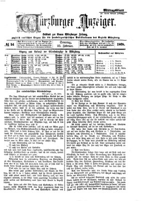 Würzburger Anzeiger. Mittagsblatt (Neue Würzburger Zeitung) Sonntag 23. Februar 1868