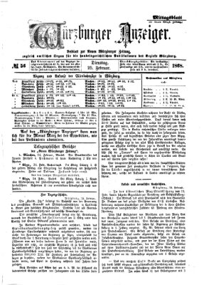 Würzburger Anzeiger. Mittagsblatt (Neue Würzburger Zeitung) Dienstag 25. Februar 1868