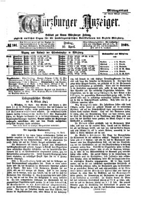 Würzburger Anzeiger. Mittagsblatt (Neue Würzburger Zeitung) Freitag 10. April 1868