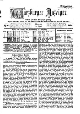 Würzburger Anzeiger. Mittagsblatt (Neue Würzburger Zeitung) Mittwoch 15. April 1868