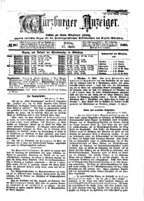 Würzburger Anzeiger. Mittagsblatt (Neue Würzburger Zeitung) Freitag 17. April 1868