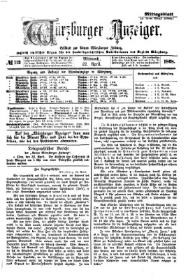 Würzburger Anzeiger. Mittagsblatt (Neue Würzburger Zeitung) Mittwoch 22. April 1868