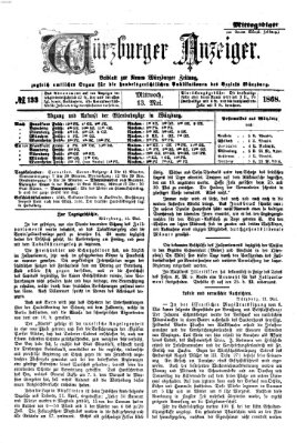 Würzburger Anzeiger. Mittagsblatt (Neue Würzburger Zeitung) Mittwoch 13. Mai 1868