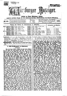 Würzburger Anzeiger. Mittagsblatt (Neue Würzburger Zeitung) Montag 25. Mai 1868