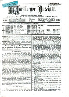 Würzburger Anzeiger. Mittagsblatt (Neue Würzburger Zeitung) Montag 1. Juni 1868