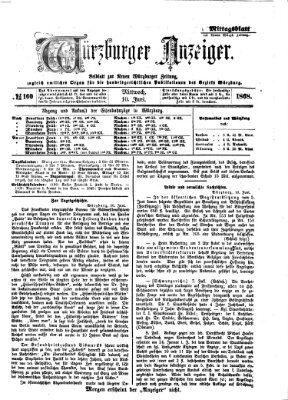 Würzburger Anzeiger. Mittagsblatt (Neue Würzburger Zeitung) Mittwoch 10. Juni 1868