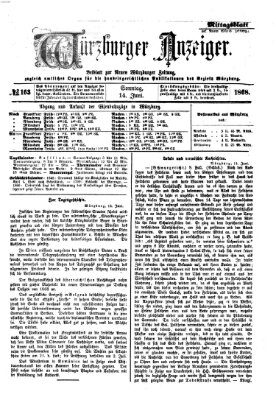 Würzburger Anzeiger. Mittagsblatt (Neue Würzburger Zeitung) Sonntag 14. Juni 1868