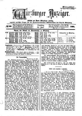 Würzburger Anzeiger. Mittagsblatt (Neue Würzburger Zeitung) Samstag 20. Juni 1868