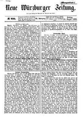 Neue Würzburger Zeitung. Morgenblatt (Neue Würzburger Zeitung) Freitag 21. August 1868