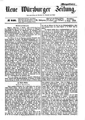 Neue Würzburger Zeitung. Morgenblatt (Neue Würzburger Zeitung) Samstag 5. September 1868