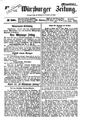 Neue Würzburger Zeitung. Morgenblatt (Neue Würzburger Zeitung) Sonntag 27. September 1868