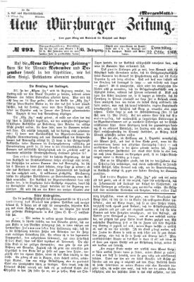 Neue Würzburger Zeitung. Morgenblatt (Neue Würzburger Zeitung) Donnerstag 22. Oktober 1868