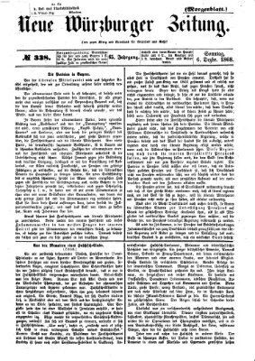 Neue Würzburger Zeitung. Morgenblatt (Neue Würzburger Zeitung) Sonntag 6. Dezember 1868