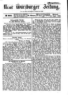 Neue Würzburger Zeitung. Morgenblatt (Neue Würzburger Zeitung) Mittwoch 23. Dezember 1868