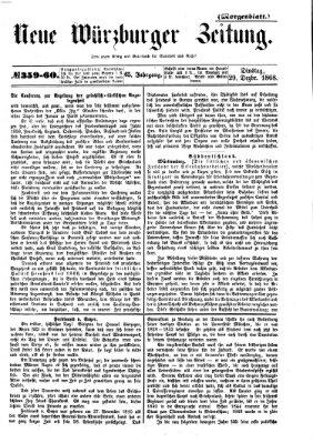 Neue Würzburger Zeitung. Morgenblatt (Neue Würzburger Zeitung) Dienstag 29. Dezember 1868