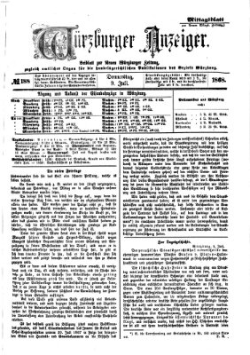 Würzburger Anzeiger. Mittagsblatt (Neue Würzburger Zeitung) Donnerstag 9. Juli 1868