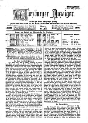 Würzburger Anzeiger. Mittagsblatt (Neue Würzburger Zeitung) Montag 13. Juli 1868