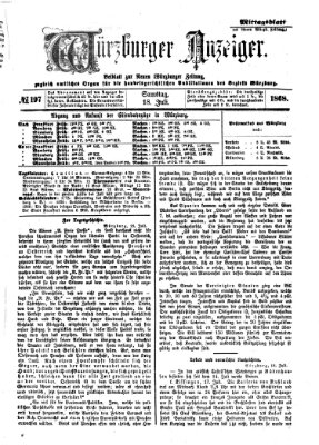 Würzburger Anzeiger. Mittagsblatt (Neue Würzburger Zeitung) Samstag 18. Juli 1868