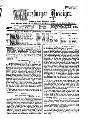 Würzburger Anzeiger. Mittagsblatt (Neue Würzburger Zeitung) Dienstag 21. Juli 1868